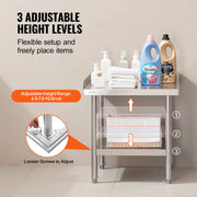 Charger l'image dans la visionneuse de galerie, Amocart Stainless Steel Work Table Commercial Heavy Duty Food Prep Worktable with Adjustable Height for Restaurant Home Hotel