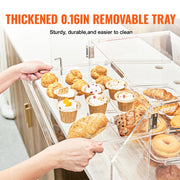 Bild in Galerie-Viewer laden, Amocart 2/3-Tier Commercial Acrylic Pastry Bakery Display Case with Rear Door Access & Removable Shelves for Donut Bagels Cake