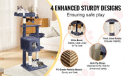 Bild in Galerie-Viewer laden, Amocart Cat Tree for Indoor Cats Cat Tower with Cat Condo Sisal Scratching Post HammockTop Perch Jumping Platforms Dark Grey