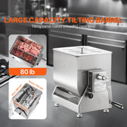 Charger l'image dans la visionneuse de galerie, Amocart Manual Meat Mixer 80L Tilt Tank Processing Equipment(Mixing Max 80LBS) Stainless Steel Mixer w/ Lid Handle Gear Reducer