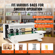 Load image into Gallery viewer, Amocart Automatic Horizontal Band Sealer Continuous Bag Band Sealing Machine with Count Function for 0.02-0.8 mm Plastic Bags