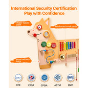 Bild in Galerie-Viewer laden, SucceBuy Puppy Kids Wall Busy Panels 12 Activities Board Montessori Sensory Learning Activity Center for Children Playroom Toys