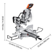 Bild in Galerie-Viewer laden, Amocart Sliding Compound Miter Saw 12-Inch Blade 15Amp Motor 60-Tooth Corded Double Bevel Sliding Miter Saw LED Alignment