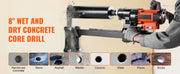 Bild in Galerie-Viewer laden, Amocart 3200W 750RPM Wet/Dry Diamond Core Drill Machine Concrete Drill Rig Stand Industrial Wet Electric Core Drilling Machine