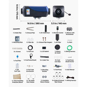 Charger l'image dans la visionneuse de galerie, Amocart 8KW Diesel Heater DC 12V/24V All in One Portable Diesel Air Heater Car Heater with LCD Display Low Noise ,for Vans RVs
