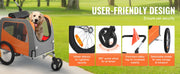 Bild in Galerie-Viewer laden, Amocart 66lbs Dog Bike Trailer2-in-1Pet Stroller Folding Cart Frame Bicycle Carrier with Wheels Universal Coupler for Dogs