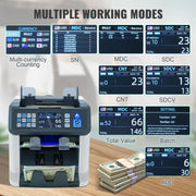 Bild in Galerie-Viewer laden, Amocart 1200 Pcs/Min Money Counter Business Cash Register Bills Counterfeit Detector 2 CIS/UV/MG/IR/DD/SN Function Bank Store