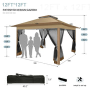Load image into Gallery viewer, 12x12 FT Pop up Gazebo on Clearance Canopy Tent, Carpas para Patio, Easy up Outdoor Canopy Tents with Portable, Customized