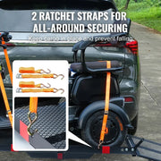 Bild in Galerie-Viewer laden, Amocart Hitch Mount Carrier 500LBS Mobility Scooter Carrier with Folding Ramp Iron Trailer Hitch Rack Basket Straps