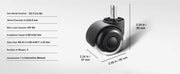 Charger l'image dans la visionneuse de galerie, Amocart 2/3 inch Set of 5 Office Chair Wheels Replacement Computer Gaming Desk Universal Caster for Hardwood Floors and Carpet