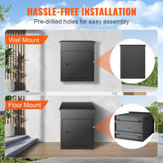 Charger l'image dans la visionneuse de galerie, Amocart Package Delivery Boxes Galvanized Steel Wall Mount Waterproof Mailbox with Coded Lock Anti Theft Baffle for Curbside