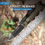 Load image into Gallery viewer, LETGOS Pocket Folding Knife, 22 in 1,Survival Gear EDC Rescue Tool with nylon sheath, Emergency, Camping, Hunting, Gift for dad