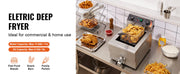 Charger l'image dans la visionneuse de galerie, Amocart Commercial Deep Fryer Electric Countertop Fryer with Basket Stainless Steel Single Oil Fryer with Time & Temp Control