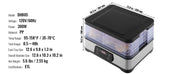 Charger l'image dans la visionneuse de galerie, SucceBuy 5 Tray Food Dehydrator Machine 300W Stainless Steel Electric Food Dryer w/ Digital Adjustable Timer & Temperature