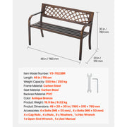 Bild in Galerie-Viewer laden, Amocart Outdoor Bench Wooden Metal Garden Bench for Outdoors 480 lbs Load Capacity Bench Outdoor Garden Park Bench