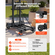 Charger l'image dans la visionneuse de galerie, Amocart 290LBS Folding Hand Truck Collapsible Luggage Cart with 4 Wheels & Expandable Base Platform Dolly for Cargo Moving