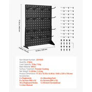 Charger l'image dans la visionneuse de galerie, Amocart 1/2Sets Pegboard Display Stand 17x13in Tabletop Steel Peg Board Panel with 15 Hooks for Grocery Retail Jewelry Store