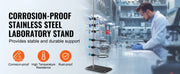Charger l'image dans la visionneuse de galerie, Amocart Lab Stand Support Laboratory Retort Support Stand Set Steel Lab Stand 23.6" Rod and 8.3" x 5.3" Cast Iron Base w/ Clamp