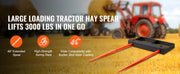 Load image into Gallery viewer, Amocart 49" Hay Spear Bale Spears 3000lbs Loading Capacity Skid Steer Loader Tractor Bucket Attachment with Stabilizer Spears