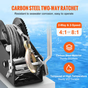 Load image into Gallery viewer, Hand Winch Heavy Duty Rope Crank with 33 ft Steel Wire Cable and Two-Way Ratchet for Trailer Boat or ATV Towing