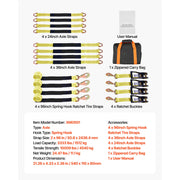 Bild in Galerie-Viewer laden, Amocart Wheel Chock Tie-Down Kit Car Tie Down Kit with Break Strength 10009lbs Working Load 3333lbs for ATV UTV & Pickup Trucks
