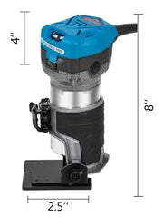 Bild in Galerie-Viewer laden, Amocart 800W Soft Start Compact Router Kit Variable Speed 10000-30000Rpm with Fixed Base, Plunge Base, Tilt Base and Offse Base