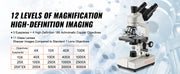 Bild in Galerie-Viewer laden, Amocart Compound Trinocular Microscope 40X-2500/40X-5000X Magnification Lab Microscope w/ LED Illumination & External Interface