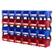 Bild in Galerie-Viewer laden, Amocart Storage Bin 24pcs Stackable Organizer Bin 5x4*3inch Freestanding Tiered Shelf for Garage Hanging Stacking Container