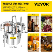 Charger l'image dans la visionneuse de galerie, 12L 20L 30L 50L Alcohol Brewing Distiller DIY Moonshine Apparatus Stainless Steel Still Whisky Beer Brandy Home Use