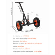 Charger l'image dans la visionneuse de galerie, Amocart 1000/1200lbs Tongue Trailer Dolly Carbon Steel Boat Mover with 16.7in/18in - 22in Height Adjustable for Moving Cargo