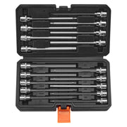 Charger l'image dans la visionneuse de galerie, Amocart Extra Long Allen Hex Bit Socket Set 18-Piece 3/8 inch Drive S2 Alloy Steel and Cr-V Steel Standard SAE and Metric