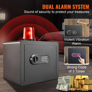 Bild in Galerie-Viewer laden, Amocart 1.2/0.5 Cubbic Fit Electronic Safe Deposit Safe Box W/ Digital Access & Override Keys for Money Gun Jewelry Document