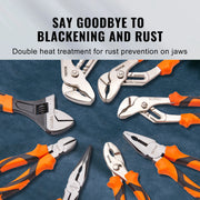 Charger l'image dans la visionneuse de galerie, Amocart 8-Piece Pliers Set 8" Linesman's Pliers 6" Slip Joint Pliers Long Nose Pliers 6" Diagonal Cutter 10" Adjustable Wrench