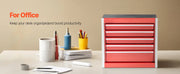 Charger l'image dans la visionneuse de galerie, Amocart 5-Drawer 8.6in Metal Tool Box Red/Black Portable Small Tool Chest with PP Feet Pads for Garage Workshop Tools Storage
