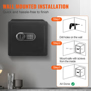 Bild in Galerie-Viewer laden, Amocart 1.2/0.5 Cubbic Fit Electronic Safe Deposit Safe Box W/ Digital Access & Override Keys for Money Gun Jewelry Document