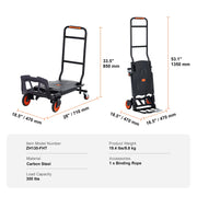 Charger l'image dans la visionneuse de galerie, Amocart Folding Hand Truck Aluminum Heavy Duty Industrial Collapsible Dolly Cart for Transport Moving in Warehouse Supermarket