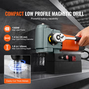Bild in Galerie-Viewer laden, Amocart Magnetic Drill Press 1300W Low Profile Mag Drill Light Weight Portable Mag Drilling Machine with Cooling Device