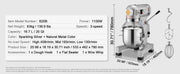 Charger l'image dans la visionneuse de galerie, Amocart 10L/14L/28.5L/18.7L Commercial Food Mixer Commercial Stand Mixer with 3 Adjustable Speeds 550W 1100W Dough Mixer