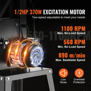 Bild in Galerie-Viewer laden, Amocart 10/14Inch Band Saw 2-Speed Continuously Viable Benchtop Bandsaw & Optimized Work Light for Woodworking Aluminum Plastic