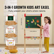 Bild in Galerie-Viewer laden, Amocart Children Magnetic Drawing Board Wooden Double-Sided Kid's Art Easel with Whiteboard Chalkboard for Girls Gifts Toys