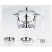 Charger l'image dans la visionneuse de galerie, Amocart 4 Pack Chafing Dish Buffet Set Stainless Steel Chafer w/4 Full Size Pan Round Catering Warmer Server for Party Banquets