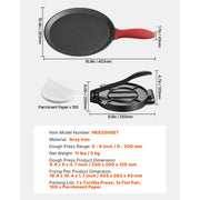 Charger l'image dans la visionneuse de galerie, Amocart 8 10 Inch Tortilla Press Cast Iron Tortilla and Roti Maker Heavy Duty Tortilladora Press Pataconera Makers w/Handle