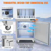 Load image into Gallery viewer, Amocart 28" Commercial Refrigerator Sandwich & Salad Prep Table 7.4 Cu. Ft Stainless Steel Refrigerated Food Prep Station