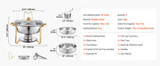 Bild in Galerie-Viewer laden, Amocart 5 Qt 2 4 Pack Round Chafing Dish Buffet Set Stainless Steel Chafer w/ 4 Full Size Pan Catering Warmer Server for Party