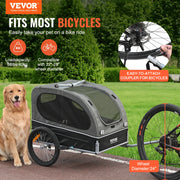 Charger l'image dans la visionneuse de galerie, Amocart 88 lbs Dog Bike Trailer Pet Cart Bicycle Carrier with Wheels Coupler Reflectors Flag Collapsible to Store for Dogs