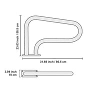 Charger l'image dans la visionneuse de galerie, Amocart Pool Handrail Stainless Steel with Base Plate for Indoor/Outdoor Swimming Pool Safety Railing w/ Grip Cover for Decks