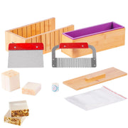 Bild in Galerie-Viewer laden, Amocart Soap Making Kit Bamboo Cutting Box and Inner Box with Silicone Mold Stainless Steel Straight Cutter and Wavy Cutter