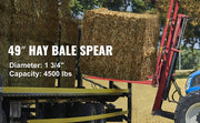 Load image into Gallery viewer, Amocart Hay Spear Bale Spear Capacity Spike Quick Attach Square Hay Red Coated Forks Hex Nut Sleeve for Bucket Tractor Loader