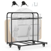 Charger l'image dans la visionneuse de galerie, Amocart 400 LBS Folding Chair Rack Cart with Swivel Casters fit 5 Tables+14 Chairs Storage Dolly Chair Holder for Party Hotel