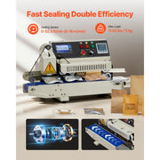 Bild in Galerie-Viewer laden, Amocart Continuous Bag Band Sealing Machine 0.24-0.47in Width Horizontal Band Sealer with Ink Printing for 0.001-0.03 in Bags